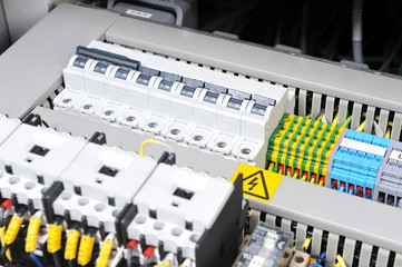 panel with  electrical equipment