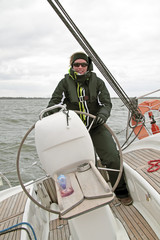 Sailing on the IJsselmeer in the Netherlands