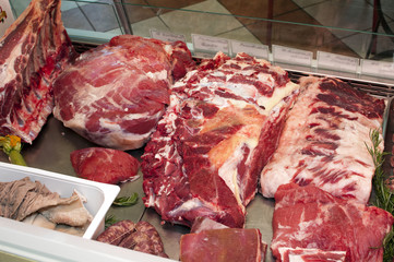 meat-butcher shop-sausages