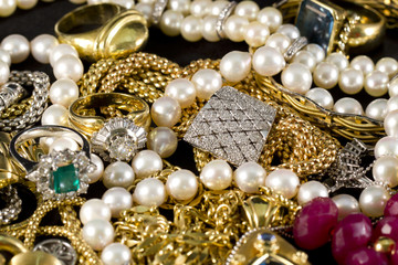 Jewelry, gold, necklaces, rings, bracelets, watch, wealth