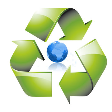 Recyclage plan&egrave;te bleue