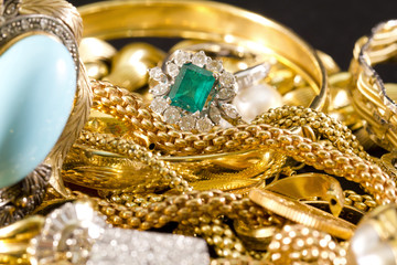 Jewelry, gold, necklaces, rings, bracelets, watch, wealth
