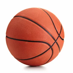 Abwaschbare Fototapete Ballsport Basketballball auf weißem Hintergrund