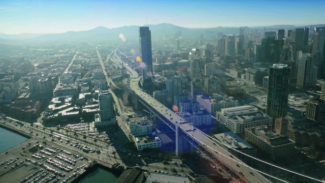 Aerial view of the Oakland Bay Bridge, San Francisco, USA