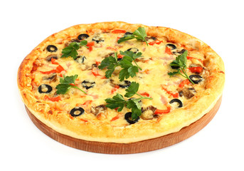 Pizza on white background