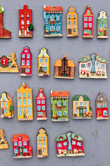 Fototapeta premium model houses magnets on display in Gdansk, Poland