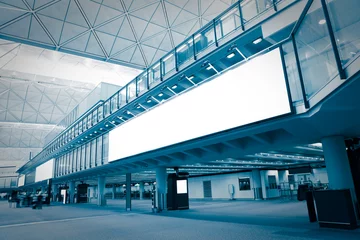 Deurstickers big Blank Billboard in airport © ryanking999