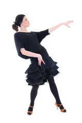 Young woman in black dancing