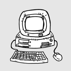 Retro cartoon computer