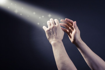 Prayer raised hands