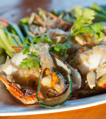 yum seafood with a big shellfish