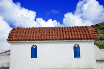 grèce; ioniennes, kefalonia : mont Enos, chapelle