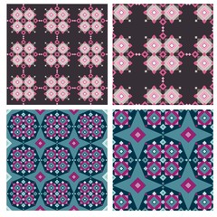 vector set of colorful  patterns with geometric elements