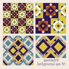 vector set of vintage  patterns with geometric elements