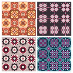 vector set of colorful patterns with geometric elements