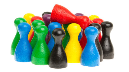 Red pawn is crowdsurfing