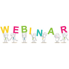 Geschäftsleute, Buchstaben, WEBINAR