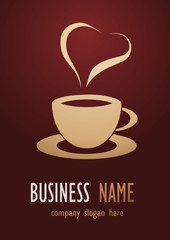Business logo coffee cup brown desing