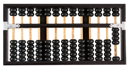 Abacus showing four isolated on white background. One of a set.