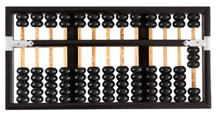 Abacus showing three isolated on white background. One of a set.
