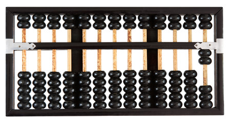 Abacus showing two isolated on white background. One of a set.