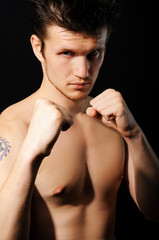 Naklejka premium man in self-defense