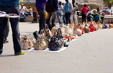 Counterfeit italian bags in the street