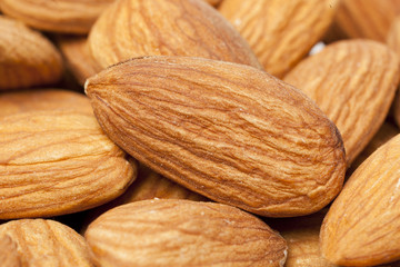 Brown dried almonds