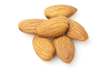Brown dried almonds