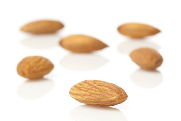 Brown dried almonds