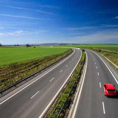 highway traffic on a lovely, sunny summer day