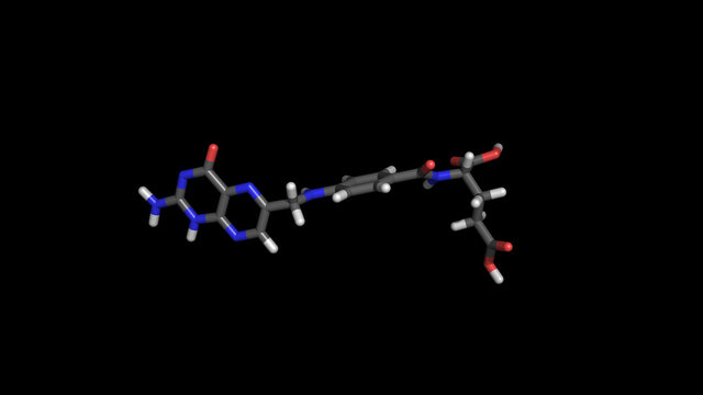 Vitamin b9 folic acid 3d molecule