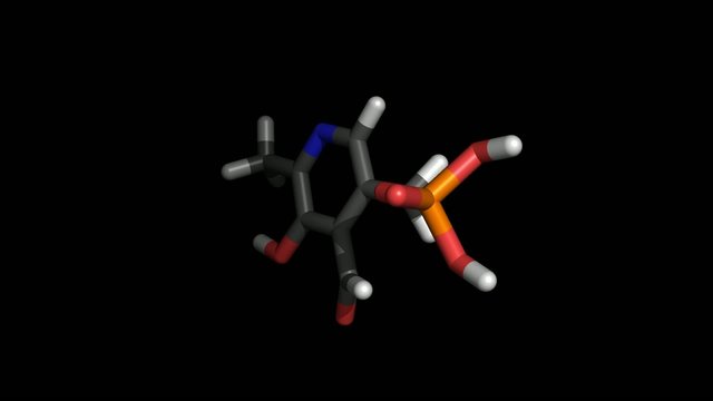 Stick representation of a vitamin b6 molecule, also called PLP