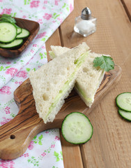 Cucumber Sandwich on White Bread