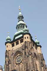 Tower Saint Vitus Cathedral in Prague, Czech Republic.