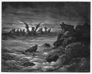 Daniel's vision of the four beasts - obrazy, fototapety, plakaty