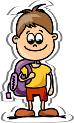 Мультфильм милый школьник