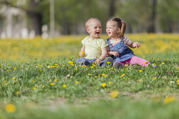 Boy and girl in the field