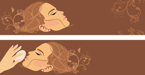 Beauty style. Two decorative banners
