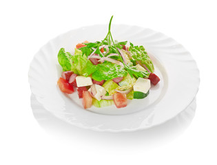 Salad from different kinds of sausages