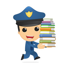 Obraz premium funny cartoon policeman