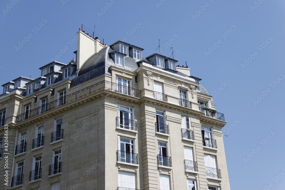 Poster Immeuble du quartier d'Auteuil à Paris