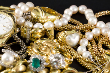 Jewelry, gold, necklaces, rings, bracelets, watch, wealth