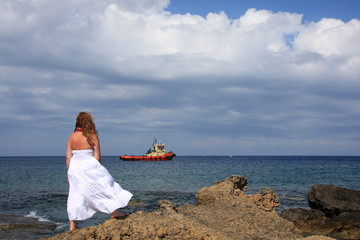woman on the beach