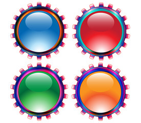 Grungy glossy gears.Vector