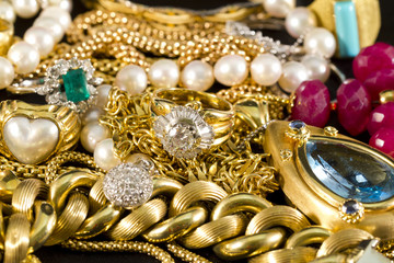 Jewelry, gold, necklaces, rings, bracelets, watch, wealth