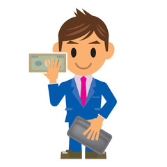 ビジネスマン イラスト 買う お金 財布