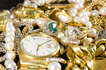 Jewelry, gold, necklaces, rings, bracelets, watch, wealth