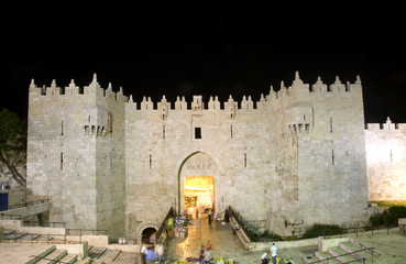 Damascus Gate Old City Jerusalem night light