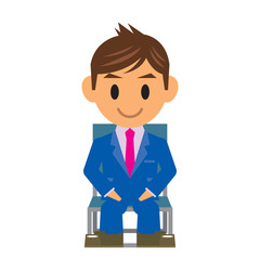 ビジネスマン イラスト 座る 正面